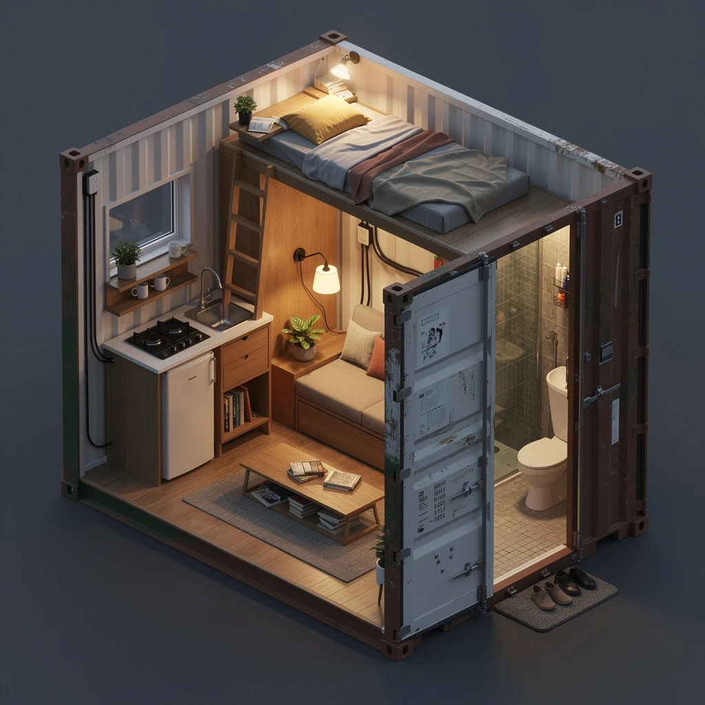 Isometric Cutaway Home