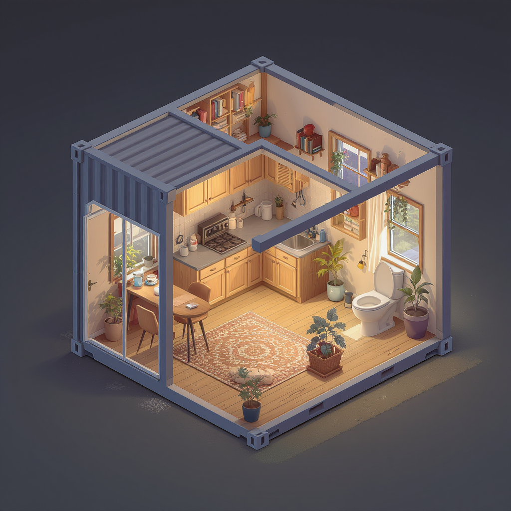 Isometric Cutaway Home