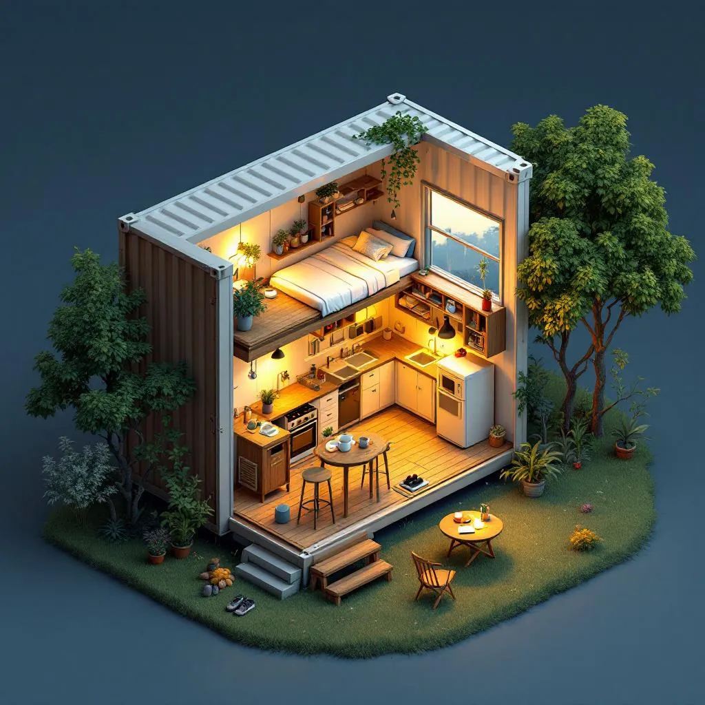 Isometric Cutaway Home