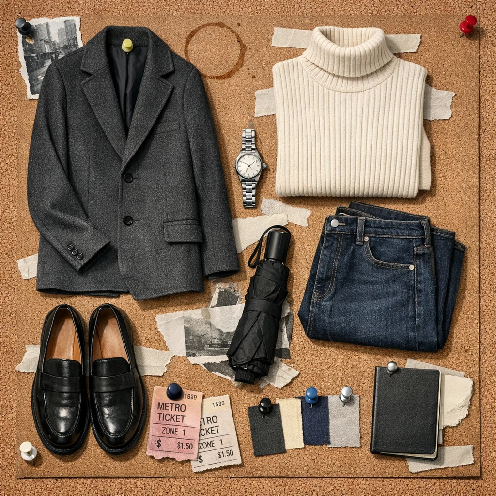 Corkboard Outfit Collage