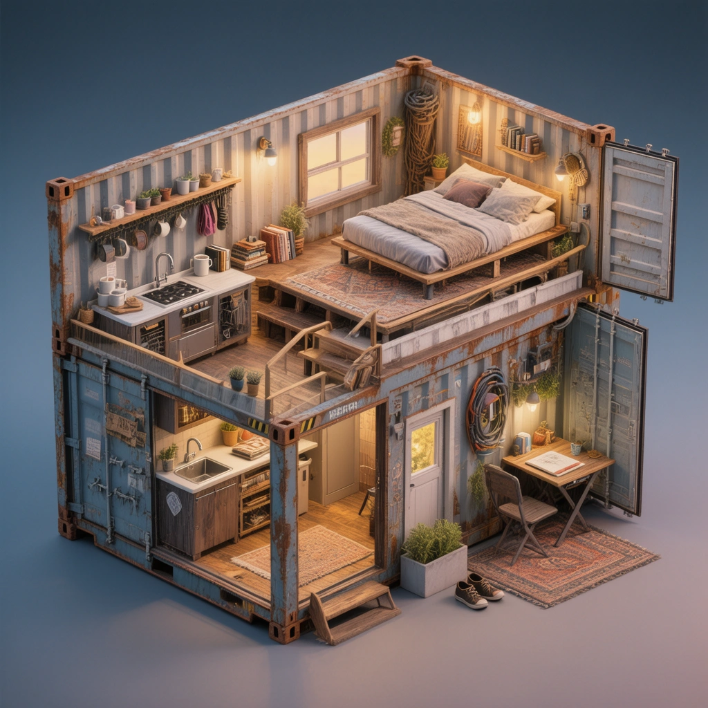 Isometric Cutaway Home