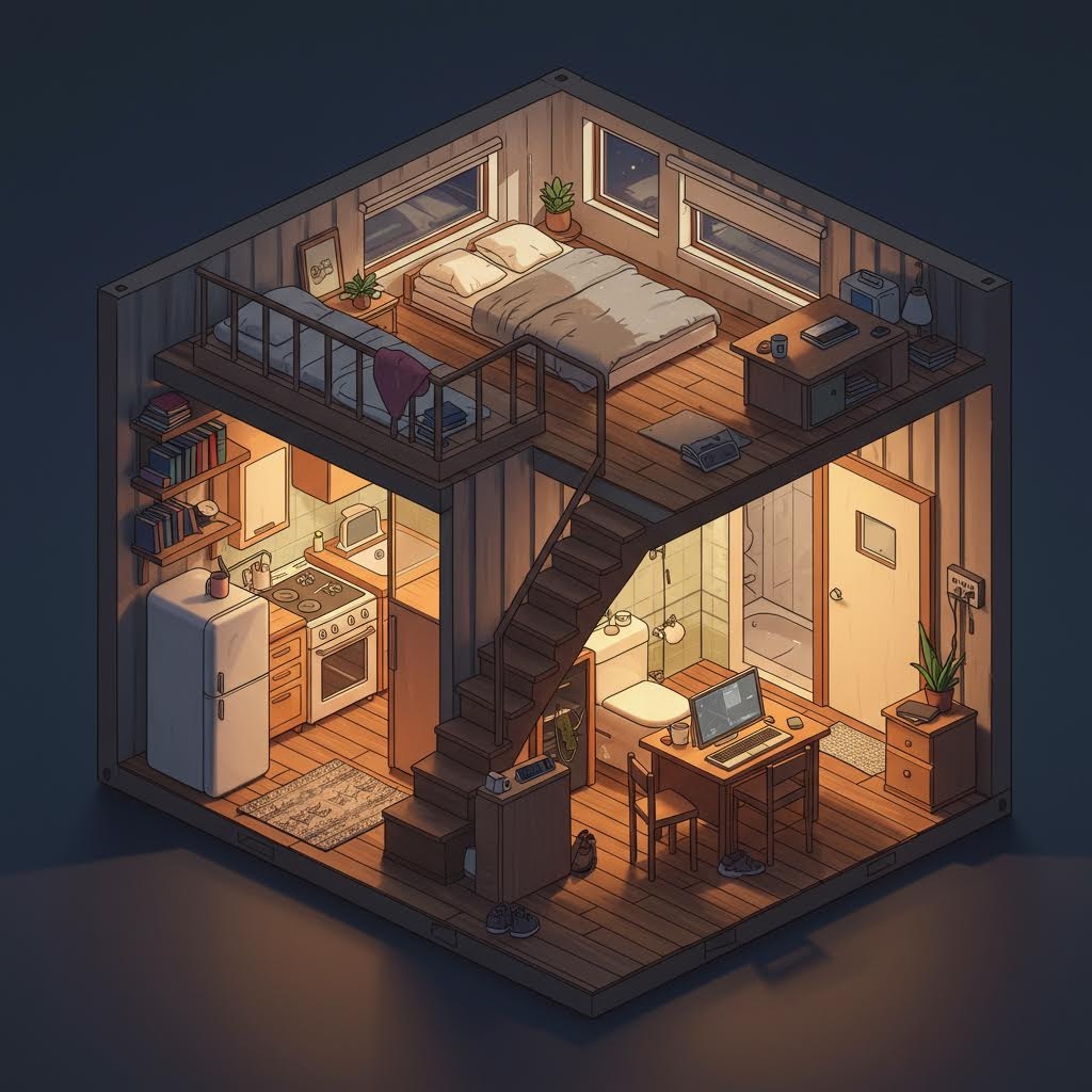 Isometric Cutaway Home