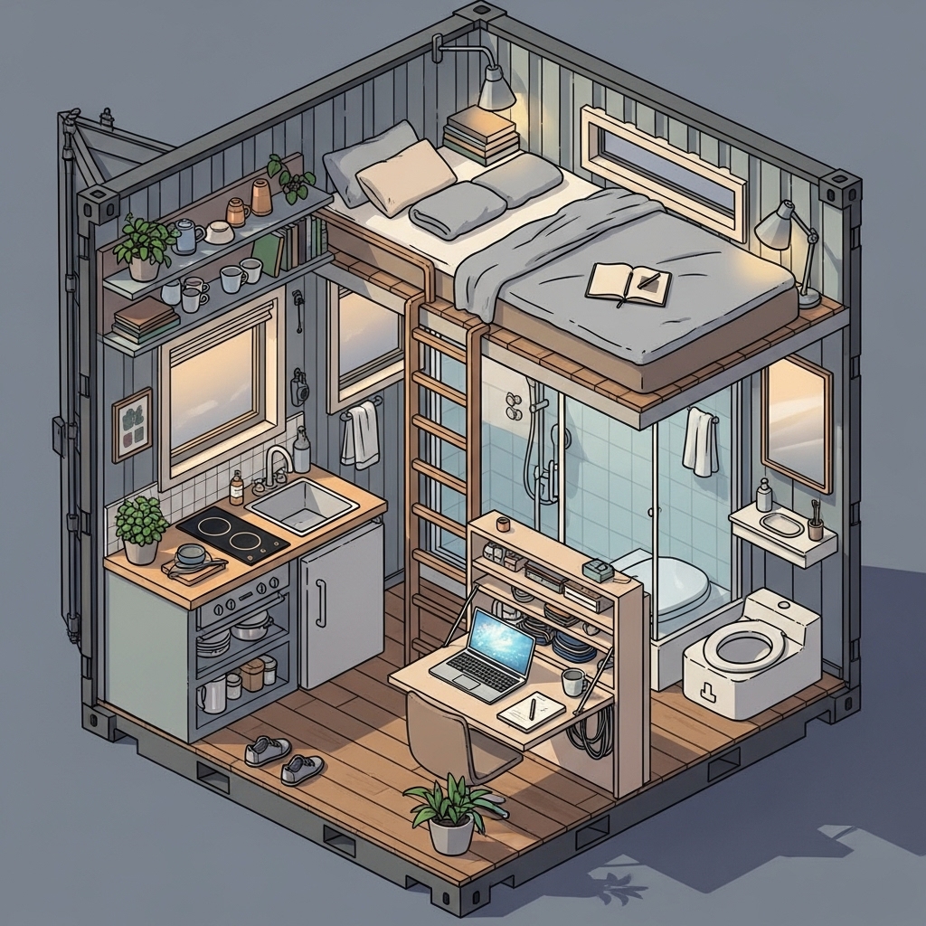 Isometric Cutaway Home