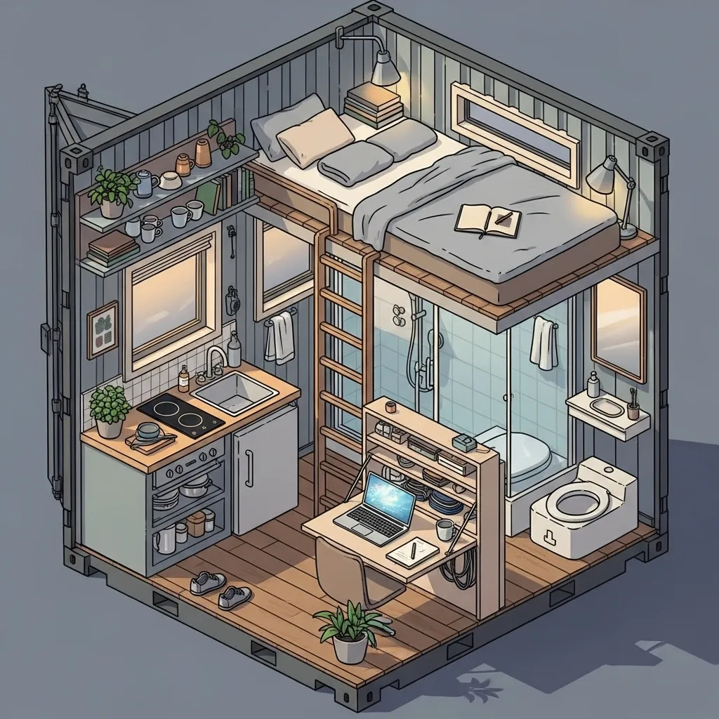 Isometric Cutaway Home
