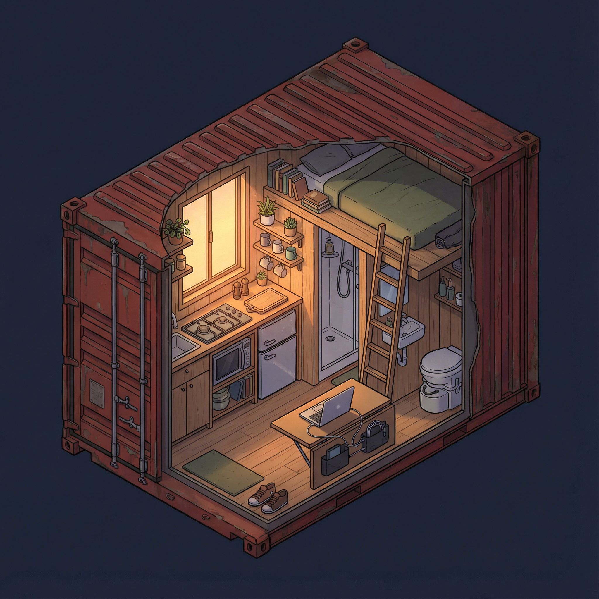 Isometric Cutaway Home