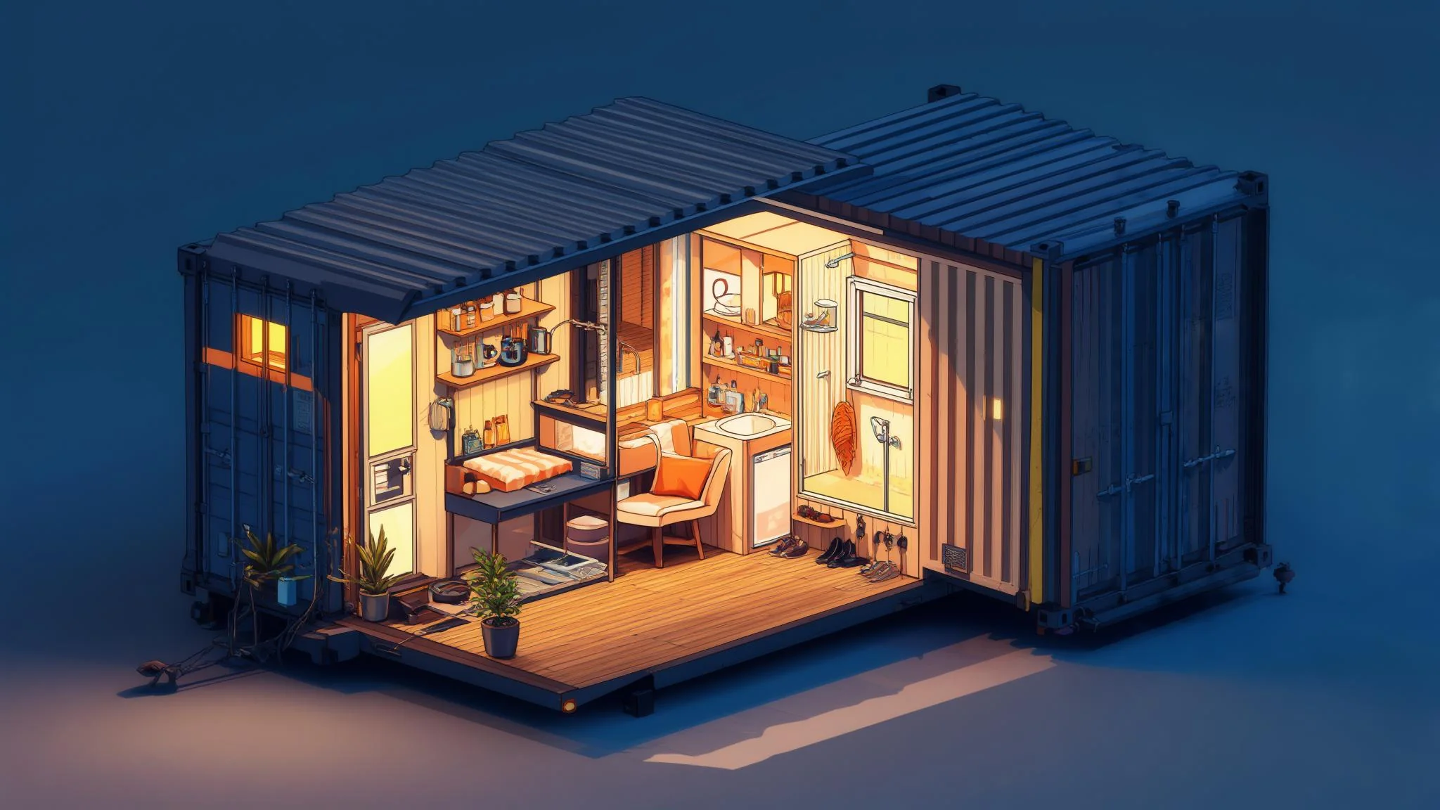 Isometric Cutaway Home