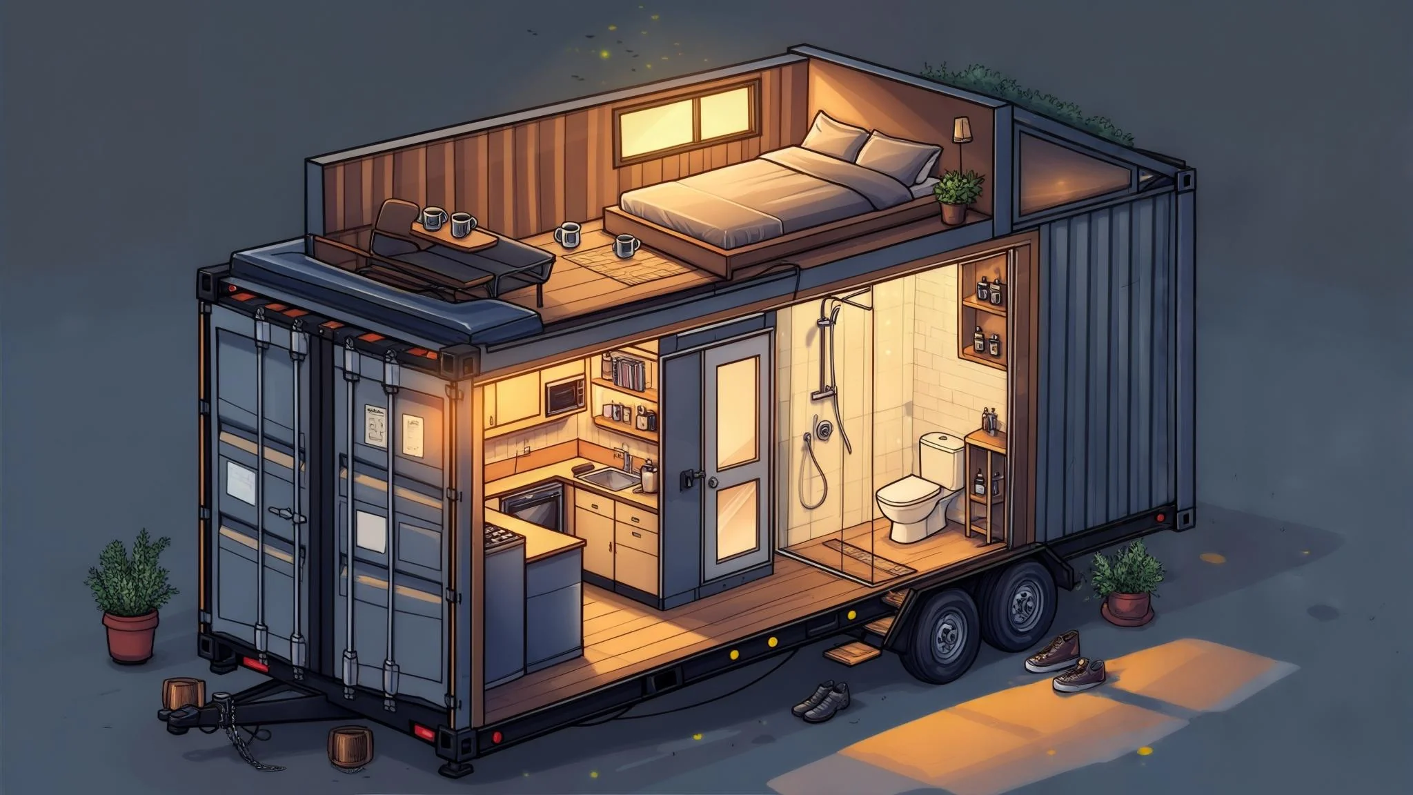 Isometric Cutaway Home