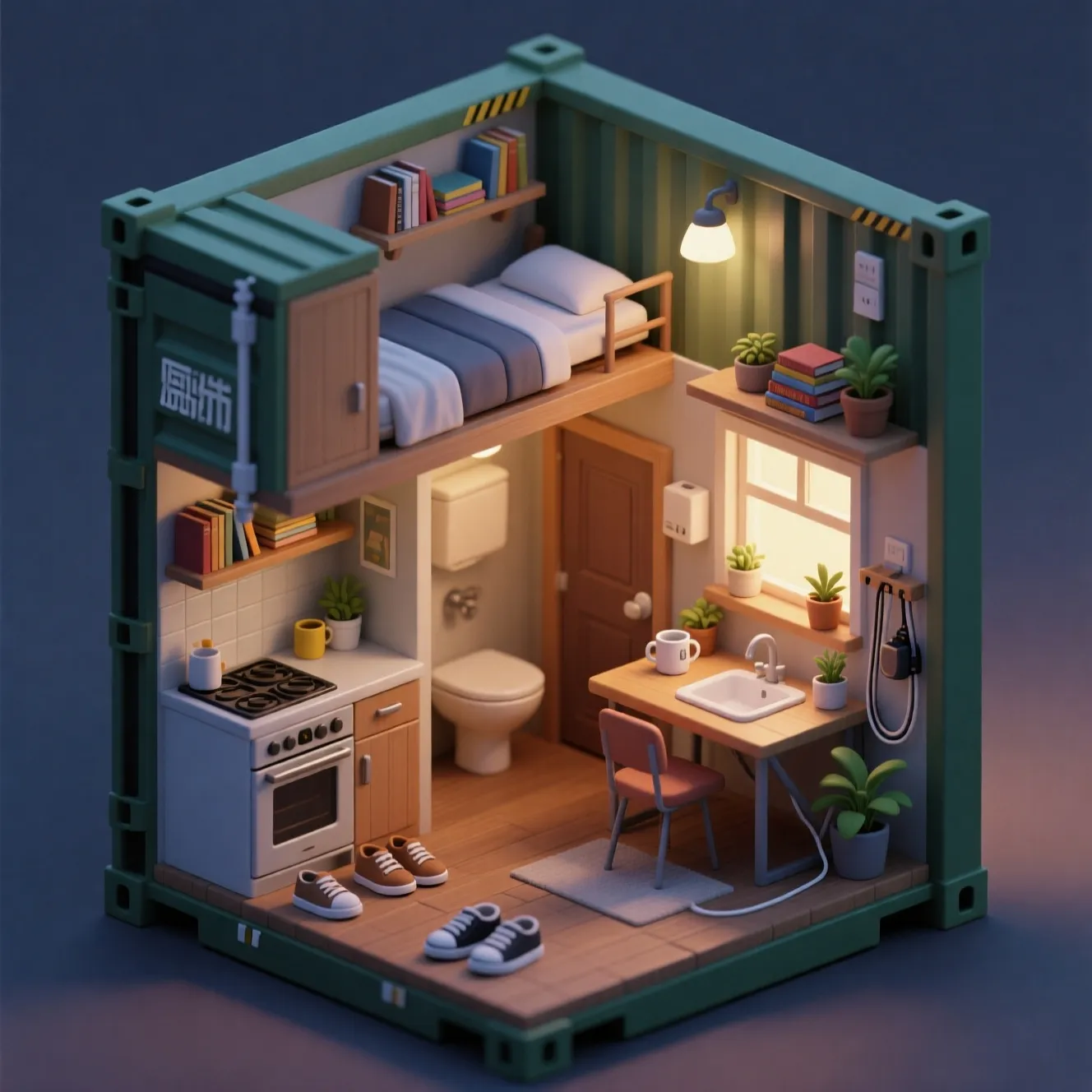 Isometric Cutaway Home
