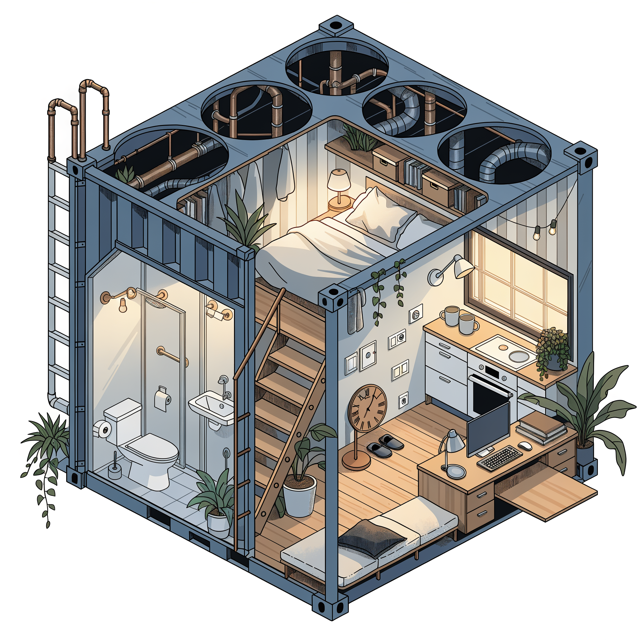 Isometric Cutaway Home