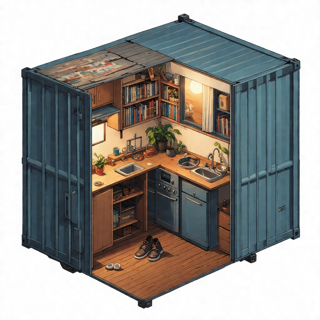 Isometric Cutaway Home