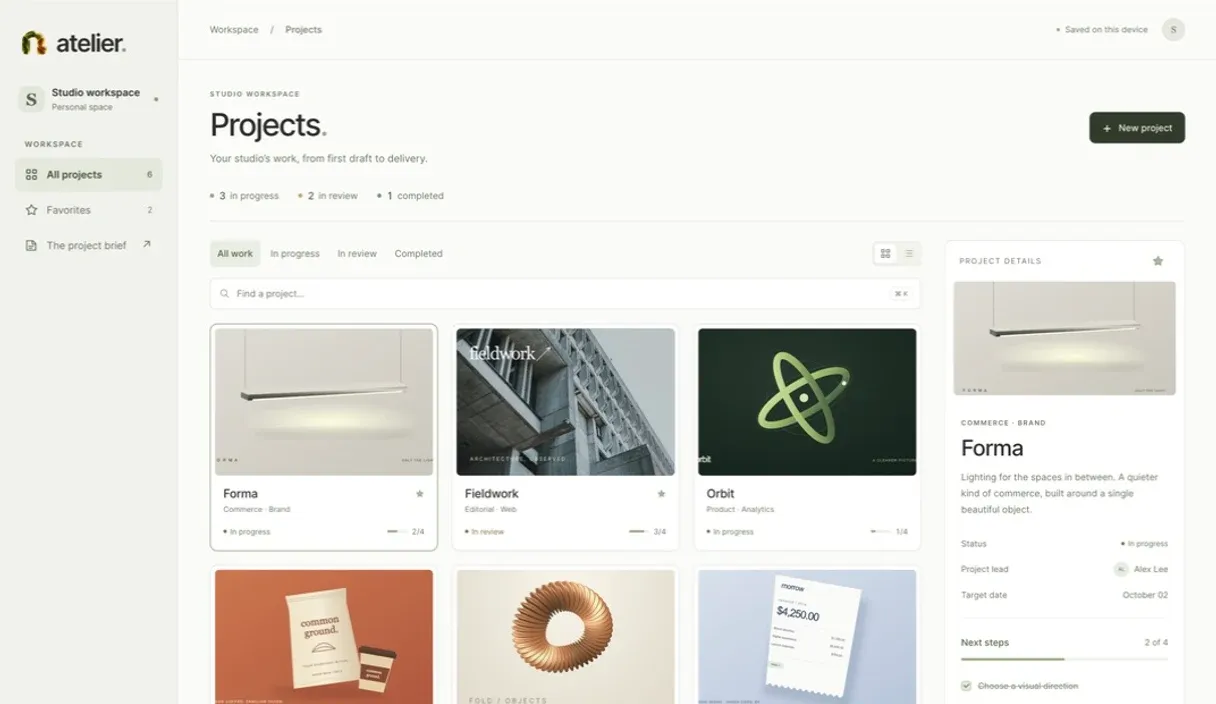 Atelier project workspace